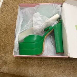 Chic Green Platform Heels